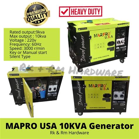 marpro diesel generator|MARPRO 10KVA DIESEL GENERATOR SILENT TYPE .